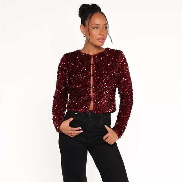NWT Petal & Pup Scarlette Sequin Crop Jacket - Picture 4 of 9